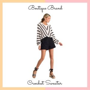 Striped Crochet Sweater